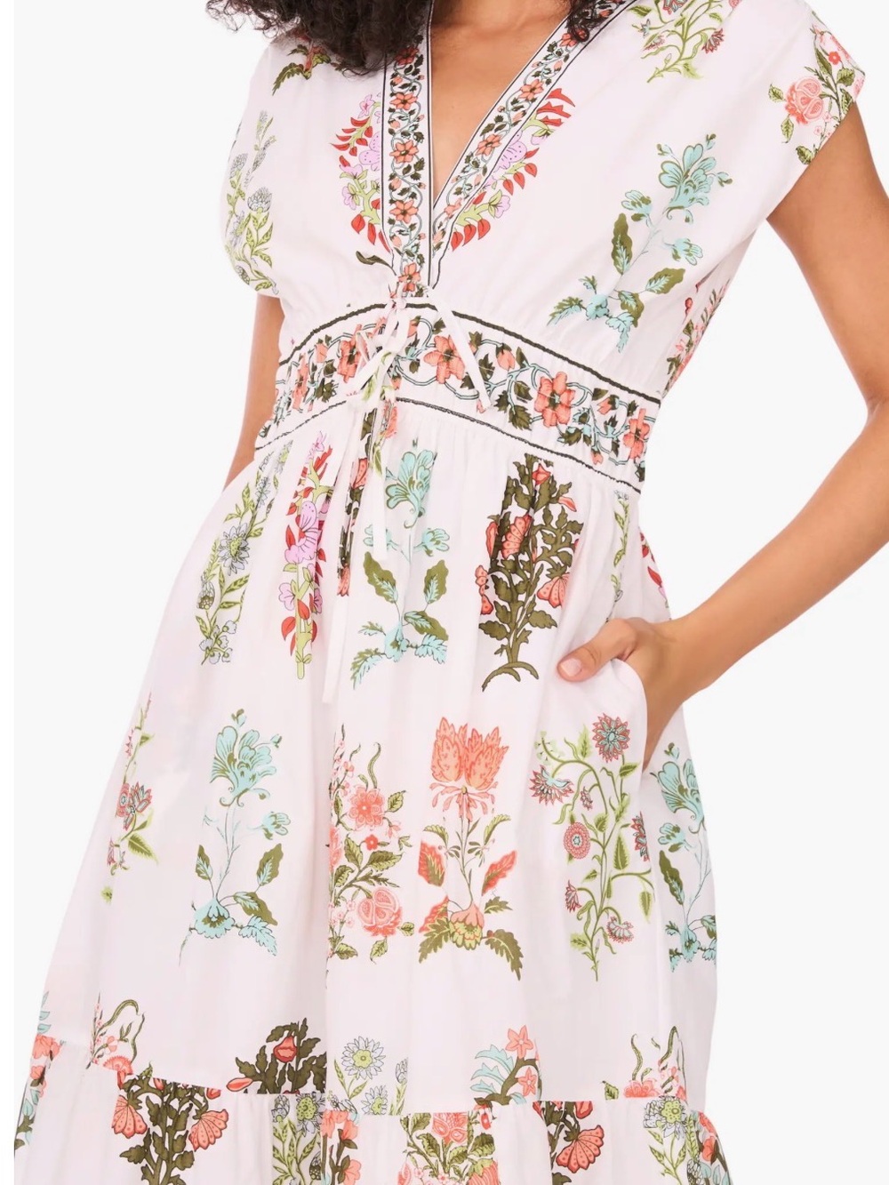 CeCe Pale Pink Floral Tie-Front Maxi Dress